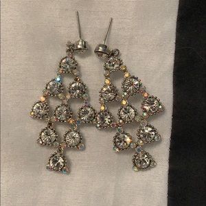 Drop Down Crystal Hanging Earrings